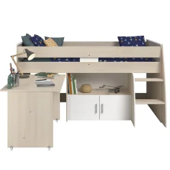 Kinderzimmerkombination Charly 90x200 | Halbhohes Bett und Kleiderschrank