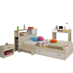 Kinderzimmerkombination Charly 90x200 | Kinderbett, Rückwand, Nachttisch, Schreibtisch