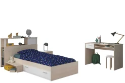 Kinderzimmerkombination Charly 90x200 | Kinderbett, Rückwand, Nachttisch, Schreibtisch