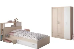 Kinderzimmerkombination Charly 90x190 | Kinderbett, Rückenteil, Kleiderschrank