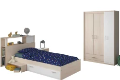 Kinderzimmerkombination Charly 90x190 | Kinderbett, Rückenteil, Kleiderschrank