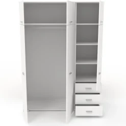 Kinderzimmerkombination Leo/Galaxy | Etagenbett, Bett-Schubladen-Set, Kleiderschrank