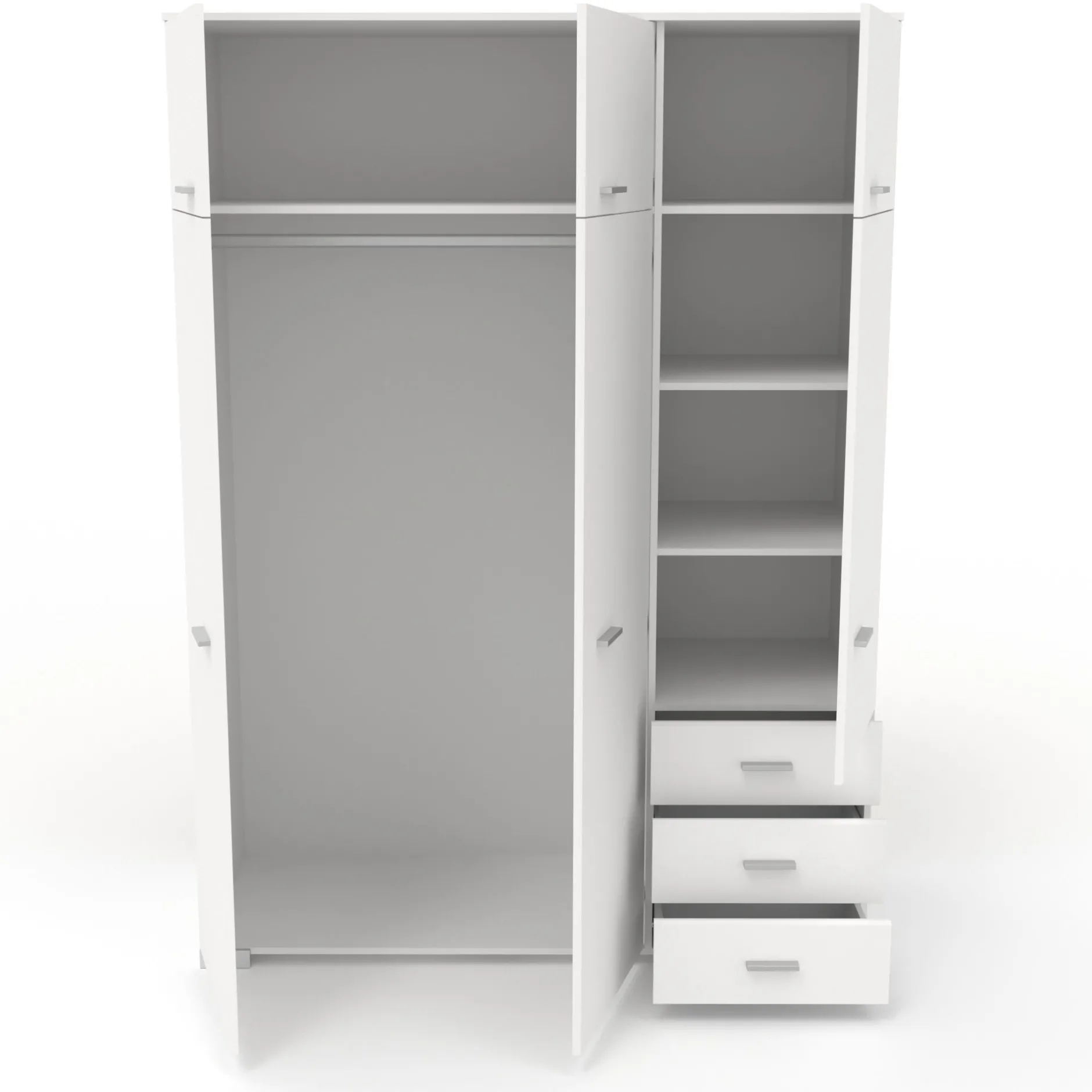 Kinderzimmerkombination Leo/Galaxy | Etagenbett, Bett-Schubladen-Set, Kleiderschrank