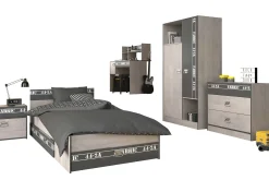 Kinderzimmer-Set Fabric | Kinderbett, Bettschubladen-Set, Nachttisch, Kleiderschrank, Kommode, Schreibtisch