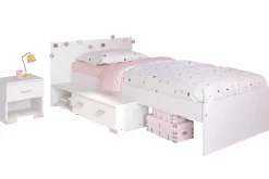 Kinderzimmer-Set Galaxy | Einzelbett, Nachttisch | Weiß