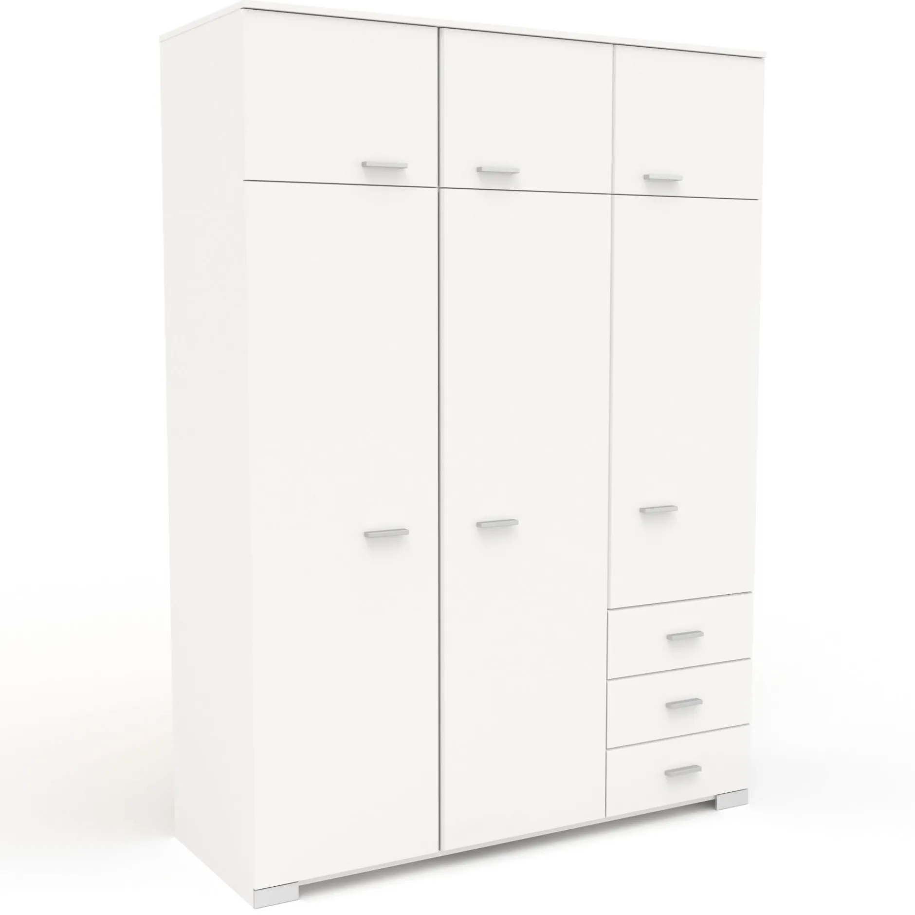 Kinderzimmer-Set Galaxy | Einzelbett, Kommode, Schreibtisch, Kleiderschrank, Nachttisch | Weiß
