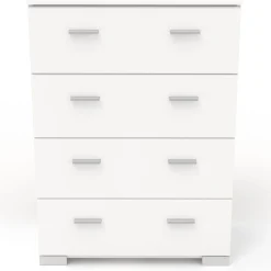 Kinderzimmer-Set Galaxy | Einzelbett, Kommode, Kleiderschrank, Nachttisch | Weiß
