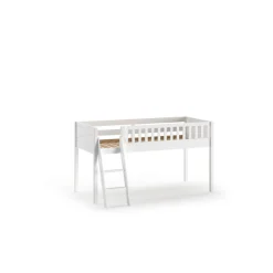 Kinderzimmer-Set Scott - Halbhochbett, Schreibtisch & Bücherregal - Weiß