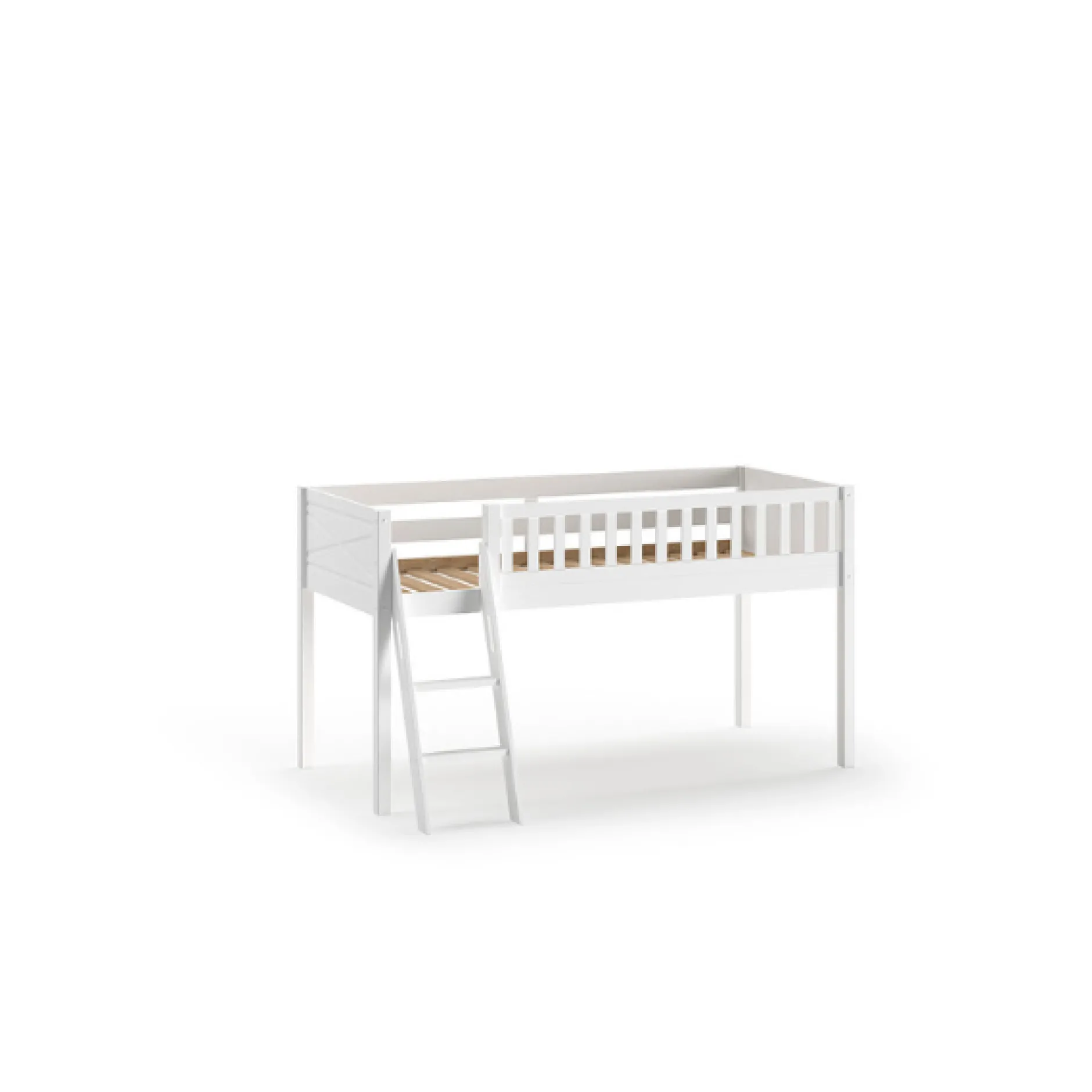 Kinderzimmer-Set Scott - Halbhochbett, Kommode & Schreibtisch - Weiß