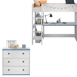 Kinderzimmer-Set Smoozy | Hochbett und Kommode | Weiß