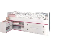 Kinderzimmer-Set Smoozy | Kabinenbett und Nachttisch | Weiß