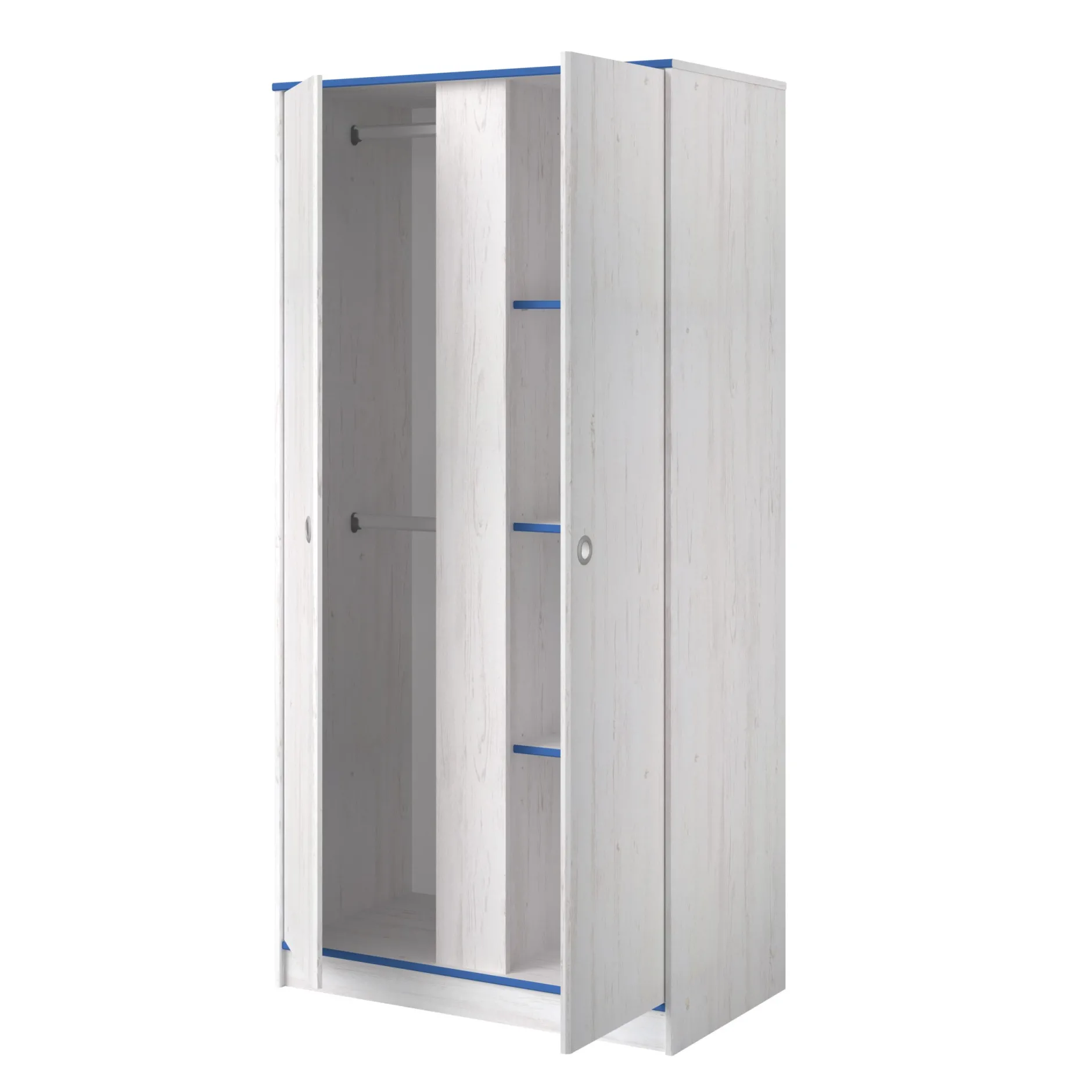 Kinderzimmer-Set Smoozy | Kinderbett, Kleiderschrank und Nachttisch | Weiß