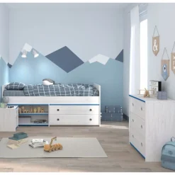 Kinderzimmer-Set Smoozy | Kinderbett, Kommode und Nachttisch | Weiß