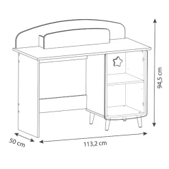 Kinderzimmer Stellar: Bett 90x200cm, Nachttisch, Kommode, Kleiderschrank, Schreibtisch