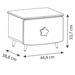 Kinderzimmer Stellar: Bett 90x190cm, Nachttisch, Kommode, Kleiderschrank, Schreibtisch