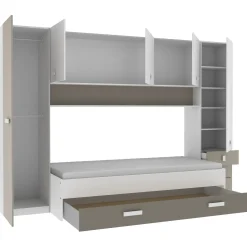 Kinderzimmer Tidelle - Bett 90x200cm mit Bettkasten und Brückenkommode - weiß/beige