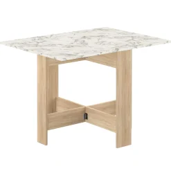 Klappbarer Esstisch Papillon 103 cm - Eiche/Marmor