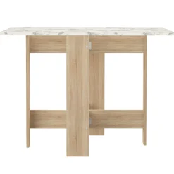 Klappbarer Esstisch Papillon 103 cm - Eiche/Marmor