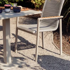 Klappbarer Gartentisch Fremantle Gescova - Aluminium Beige - 70x70x75cm