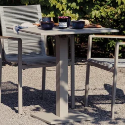 Klappbarer Gartentisch Fremantle Gescova - Aluminium Beige - 70x70x75cm