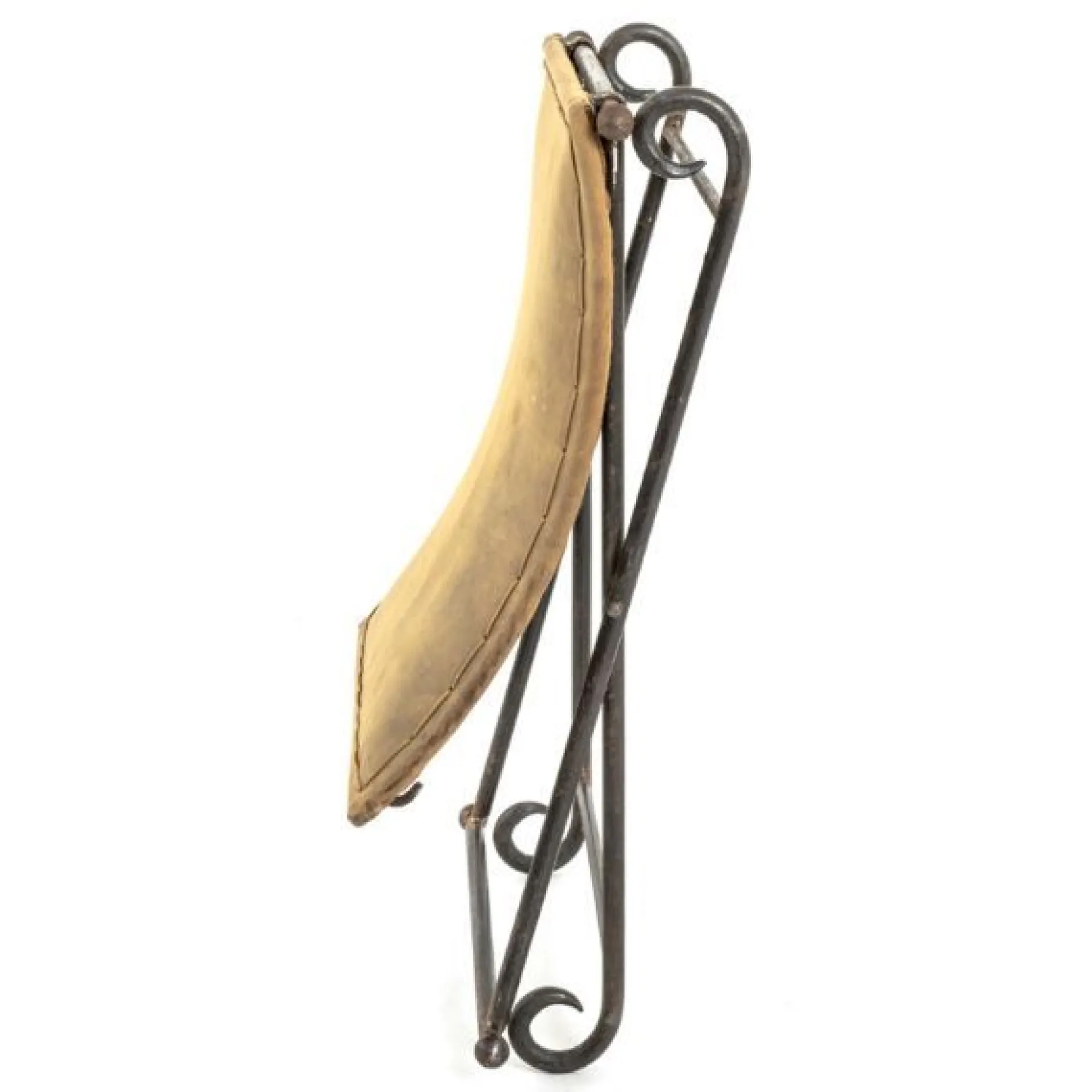 Klappbarer Hocker | 58 x 50 x 49 cm | Echtes Leder