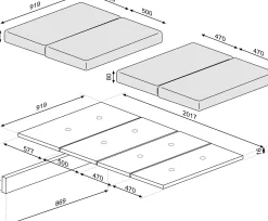 Klappbarer Lattenrost mit Sitzkissen für Hochbett Graham 90x200cm