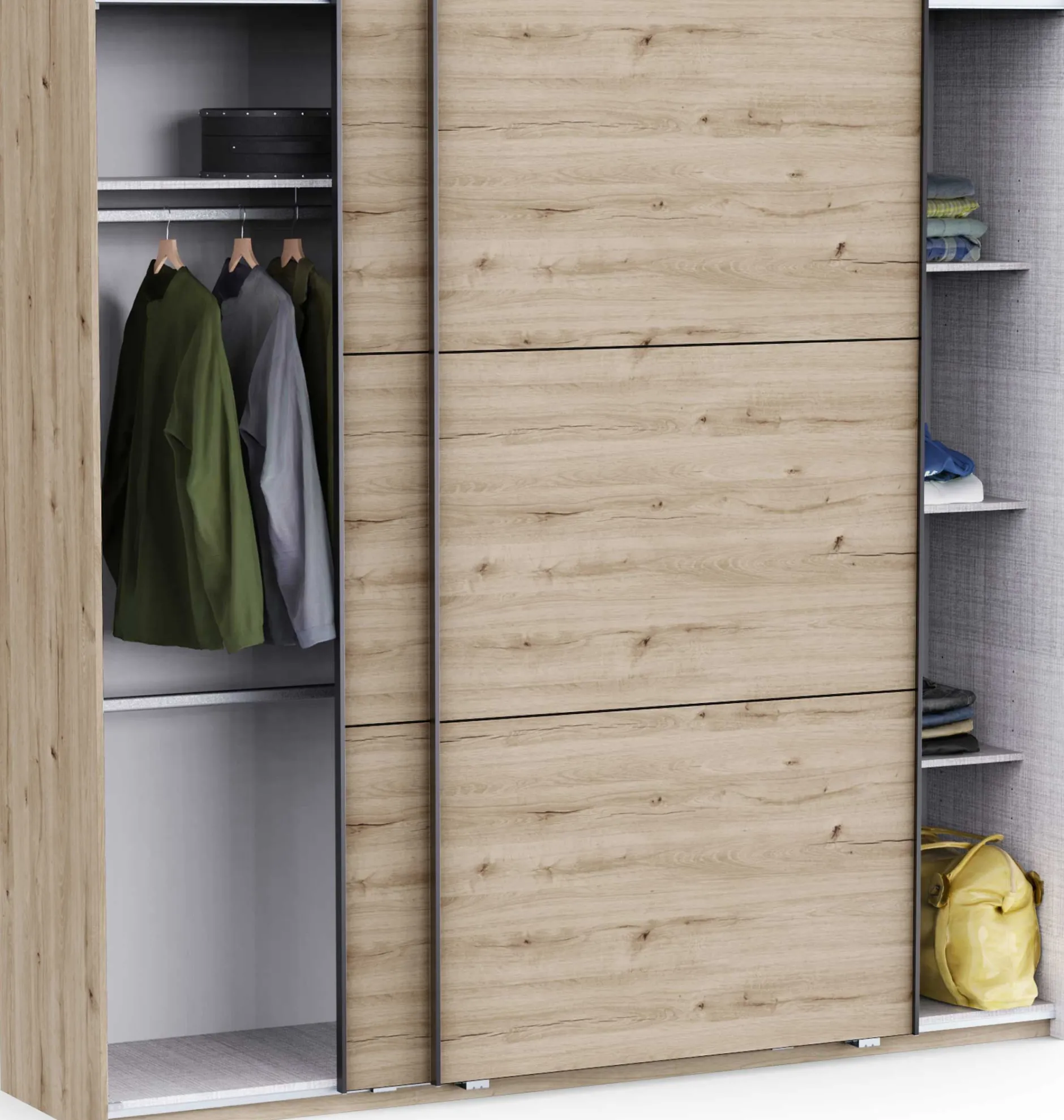 Kleiderschrank Alhambra - 221x60x224cm - Eiche Dekor