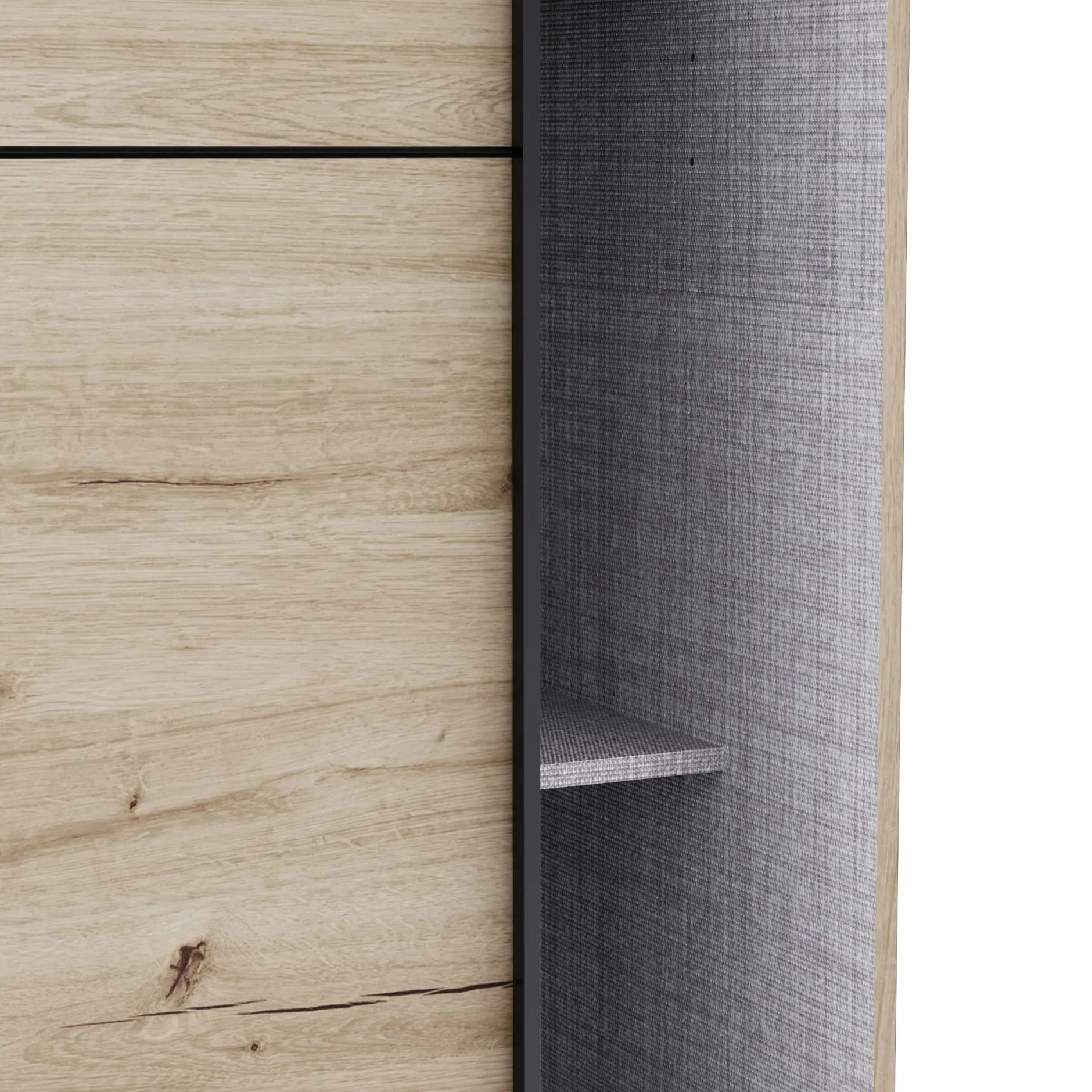 Kleiderschrank Alhambra - 221x60x224cm - Eiche Dekor