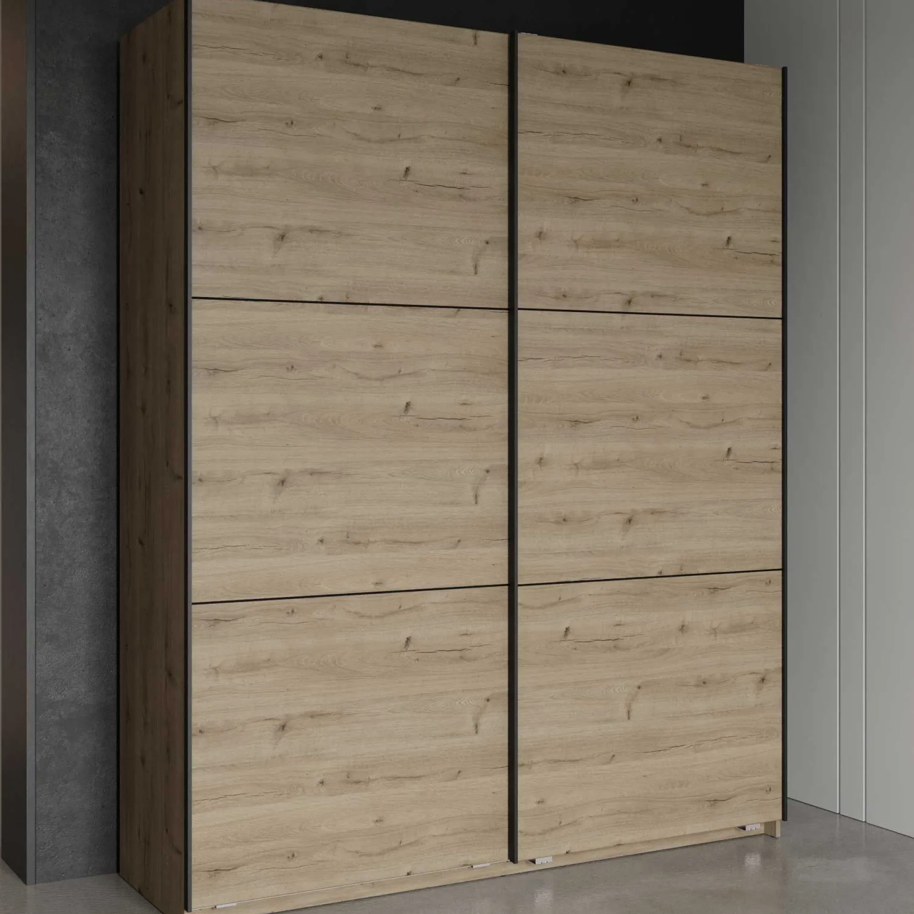 Kleiderschrank Alhambra - 178x60x224cm - Eiche Dekor