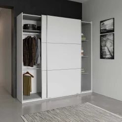 Kleiderschrank Alhambra - 221x60x224cm - weiß