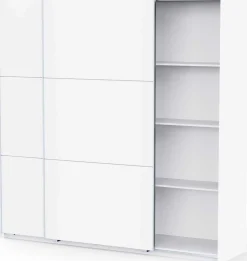 Kleiderschrank Alhambra - 221x60x224cm - weiß