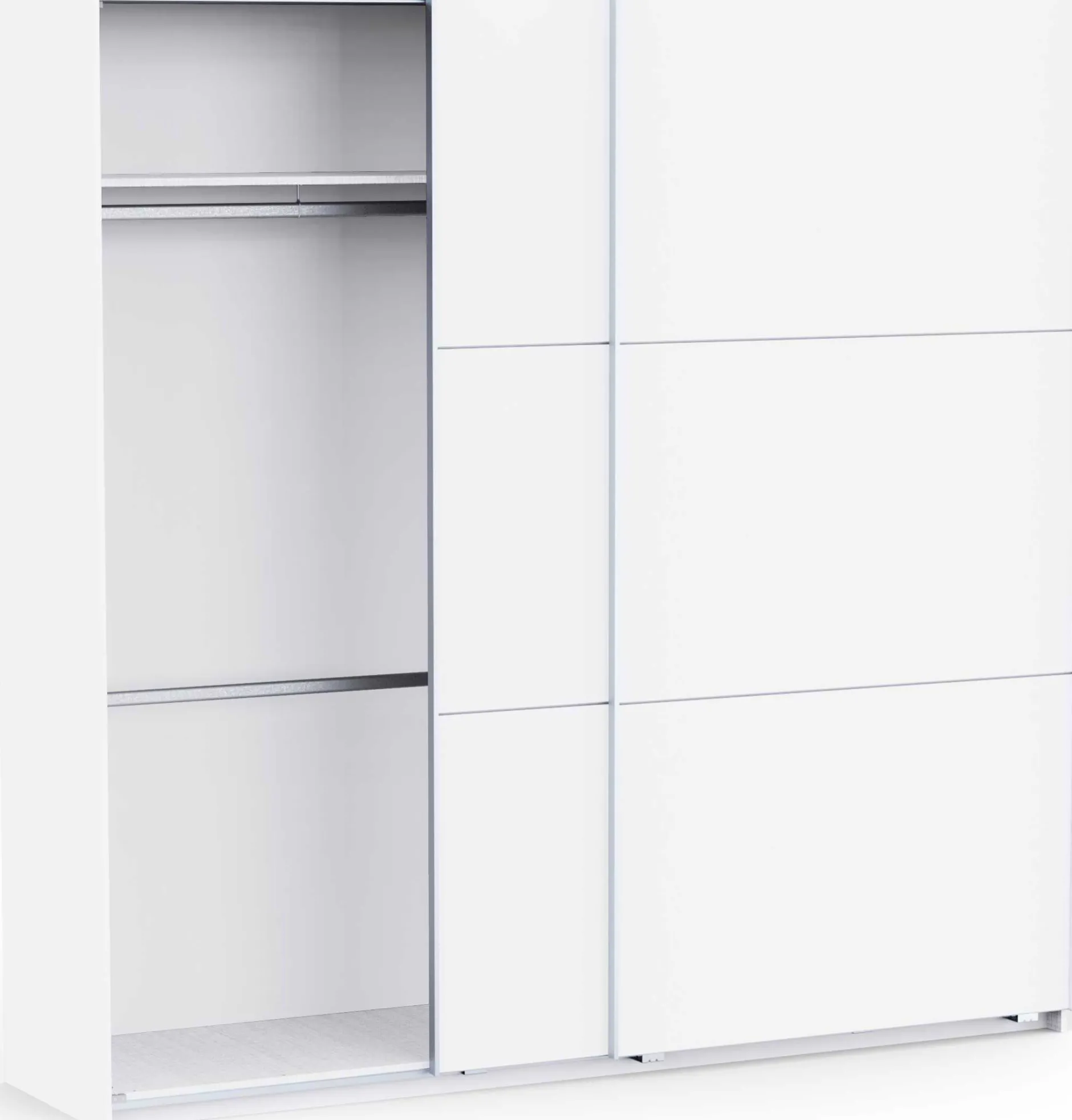 Kleiderschrank Alhambra - 221x60x224cm - weiß