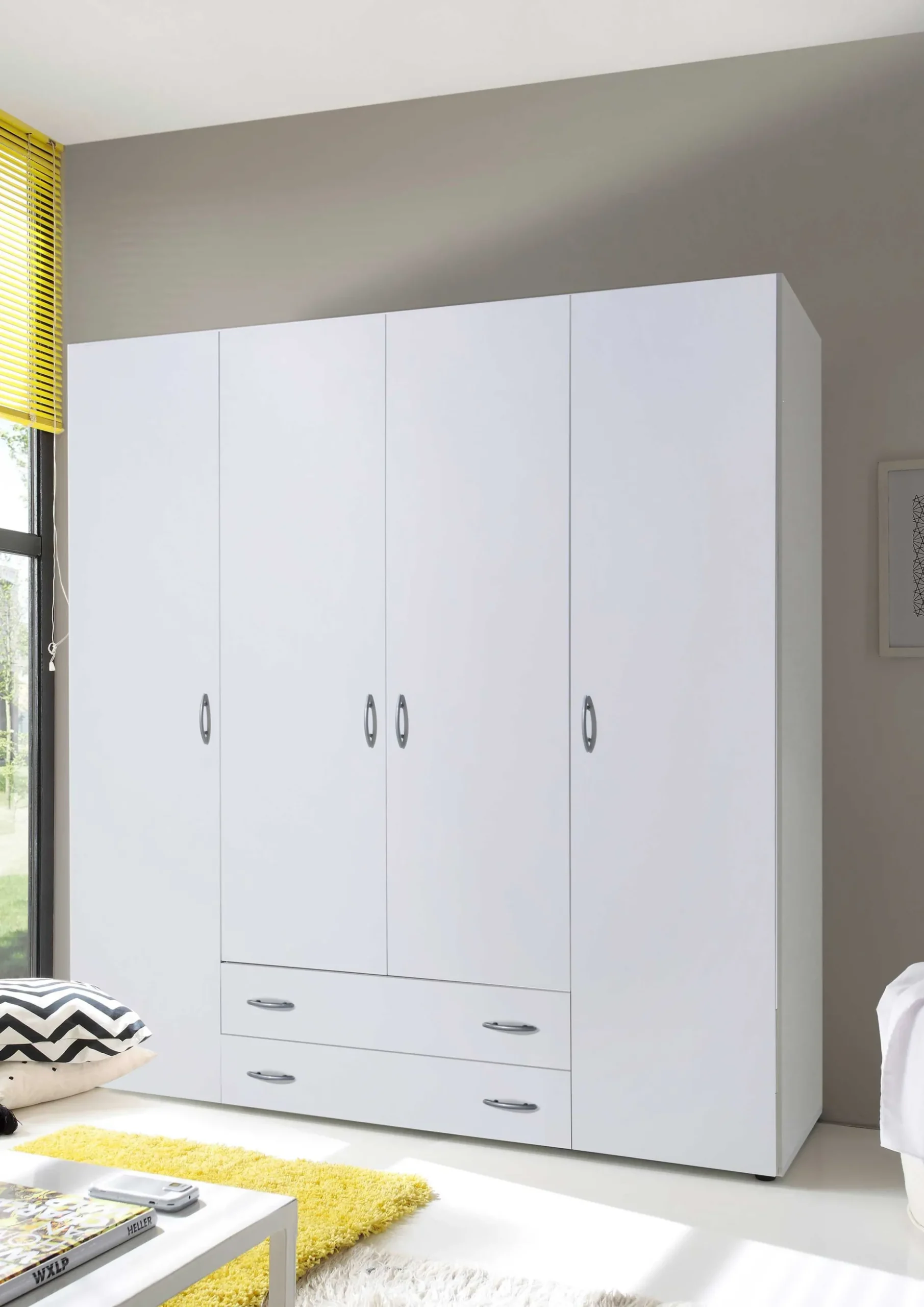 Kleiderschrank Base | 160 x 52 x 177 cm | Weiß