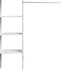 Kleiderschrank Botan B - 160cm, 3 Einlegeböden und 1 Kleiderstange - weiß