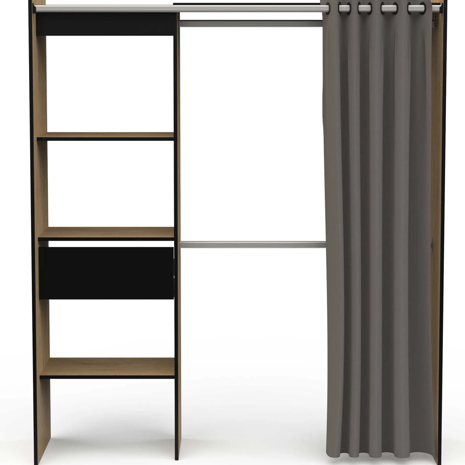 Kleiderschrank Chicago - 50x114x192 cm - Braun/Eiche