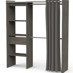Kleiderschrank Chicago - 50x114x192 cm - Schwarz/Eiche
