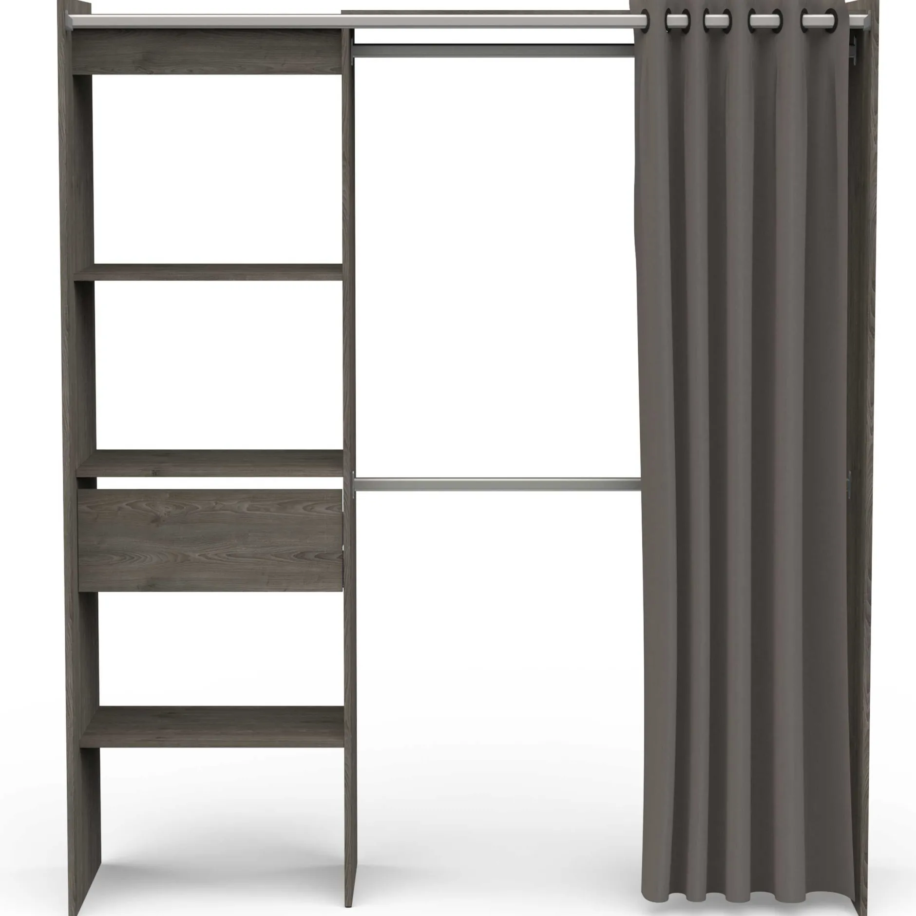 Kleiderschrank Chicago - 50x114x192 cm - Schwarz/Eiche