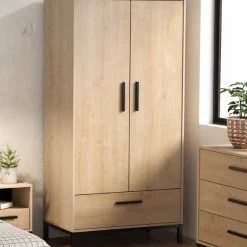Kleiderschrank Craig-Hamilton Eiche/Mattschwarz