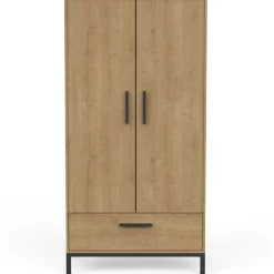 Kleiderschrank Craig-Hamilton Eiche/Mattschwarz