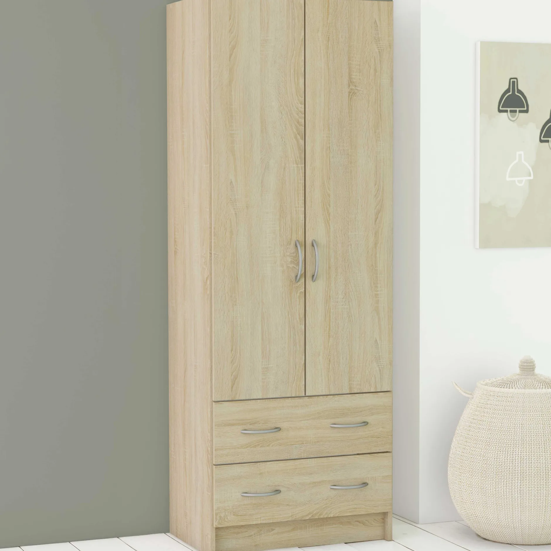 Kleiderschrank Diete-gebürstete Eiche