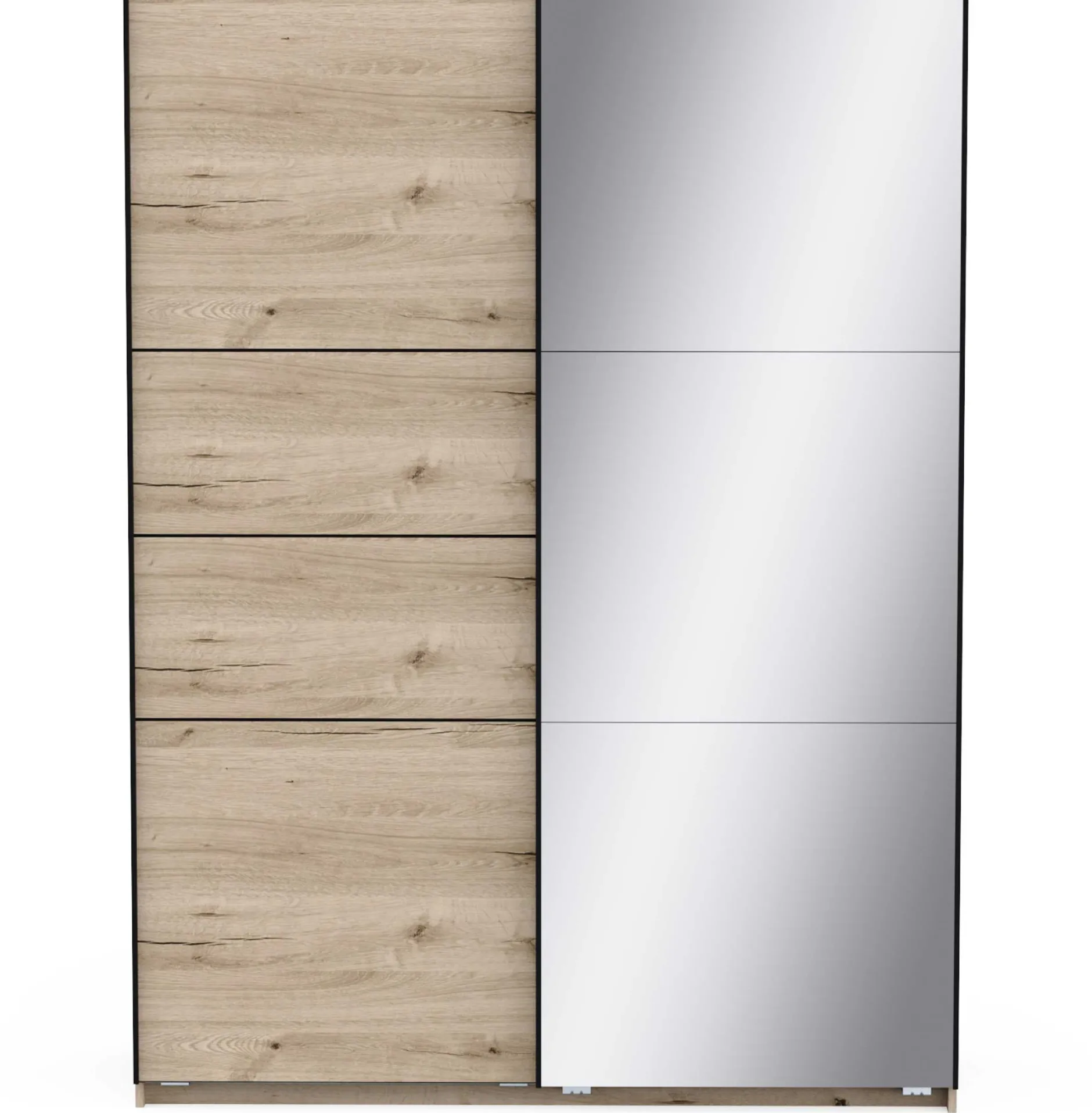 Kleiderschrank Faust - 148x60x203cm - mit Spiegel - 2 Türen - Eichendekor