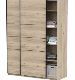 Kleiderschrank Faust - 148x60x203cm - 2 Türen - Eiche Dekor