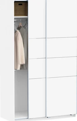 Kleiderschrank Faust - 117x60x203cm - 2 Türen - weiß