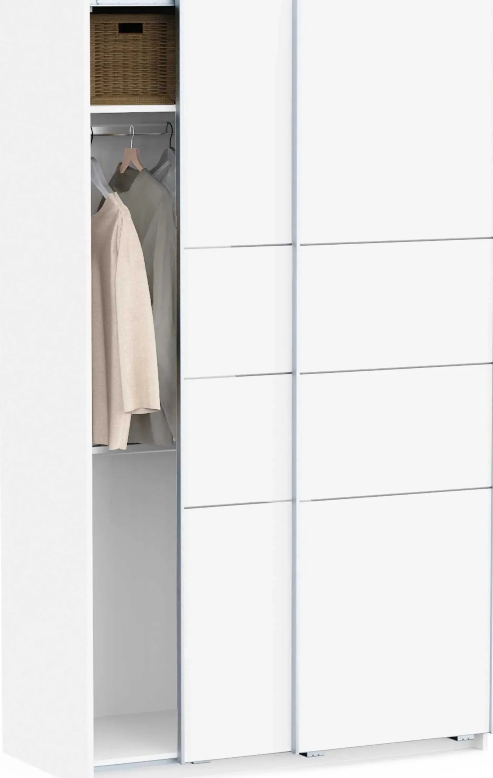 Kleiderschrank Faust - 117x60x203cm - 2 Türen - weiß