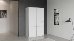 Kleiderschrank Faust - 117x60x203cm - 2 Türen - weiß