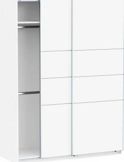 Kleiderschrank Faust - 148x60x203cm - 2 Türen - weiß