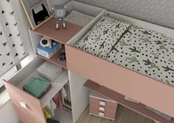 Kleiderschrank für Hochbett Jet - altrosa