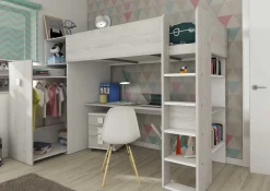 Kleiderschrank für Hochbett Jet - weiß