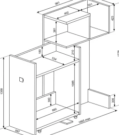 Kleiderschrank für Hochbett Jet - weiß