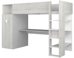 Kleiderschrank für Hochbett Jet - weiß
